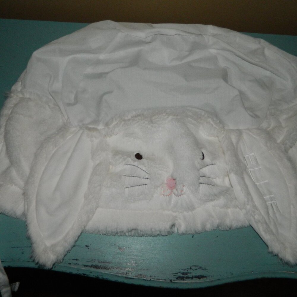 Pottery Barn Kids Long Ear Fur Rabbit Easter Basket Liner "ELLIE" Sz L (B-2)